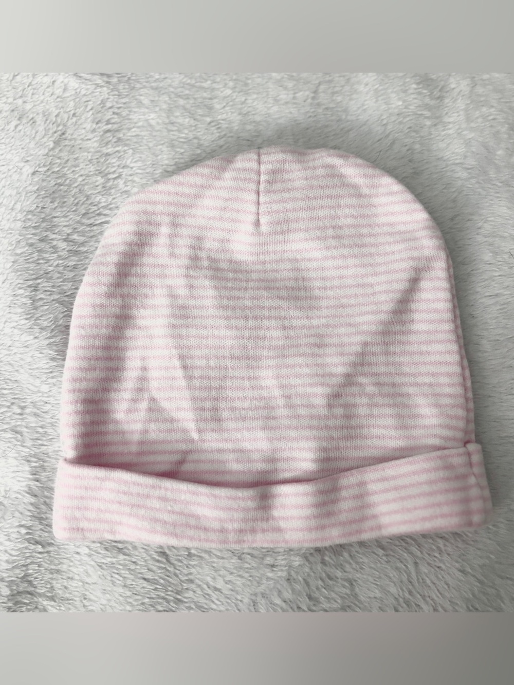 Striped Light Pink Cozy Baby Beanie